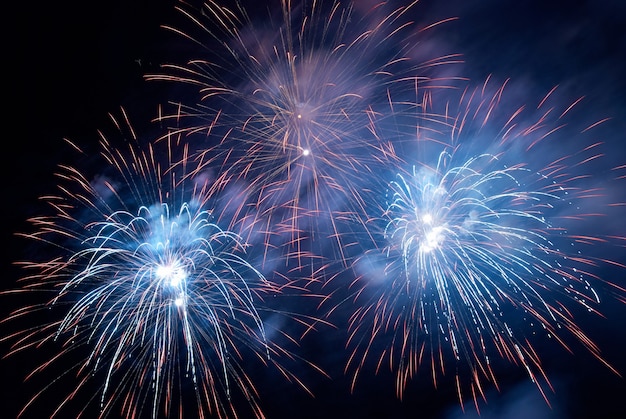 Fireworks with black sky background