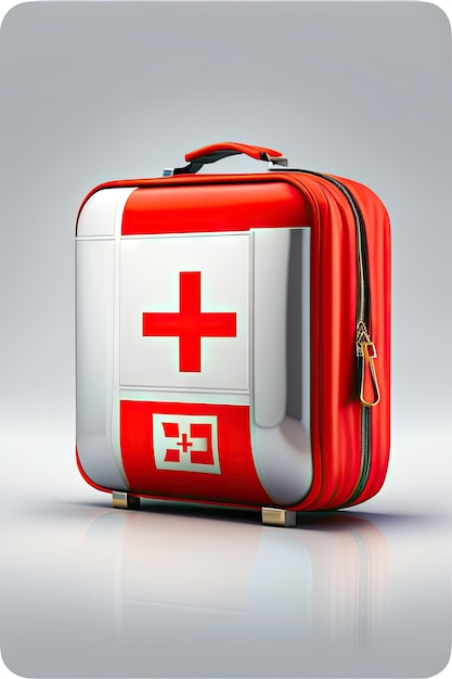 First aid bag isolated on white background