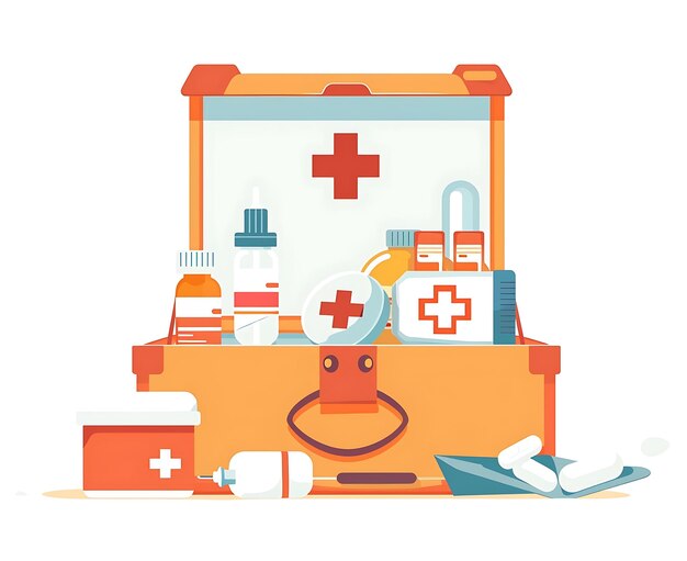 Photo first aid kit isolated on white background 3d render illustration
