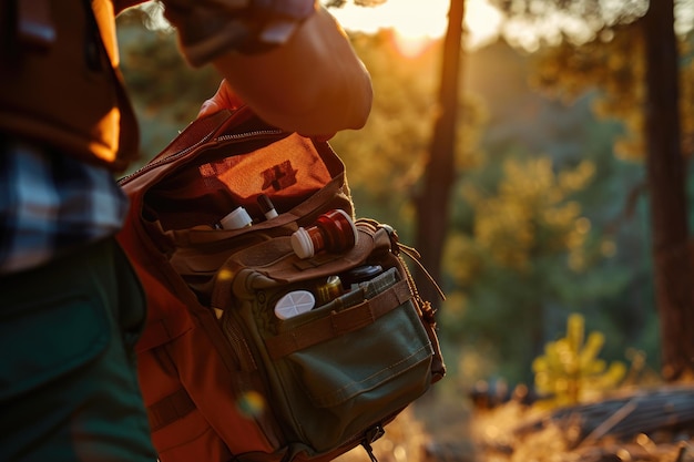 First aid kit and medicines for outdoor emergencies