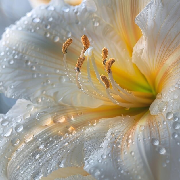 The First Light of Spring A Vibrant Macro Photograph of a Dewy Easter Lily at Sunrise