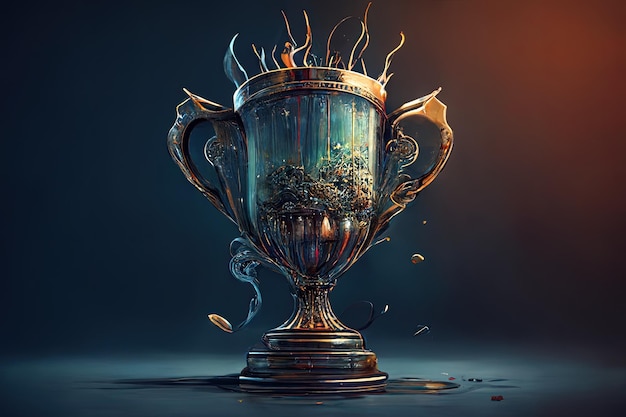 First place prize winner cup Win illustration award for the winner generative ai