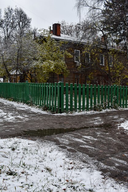 First snow fell in the city