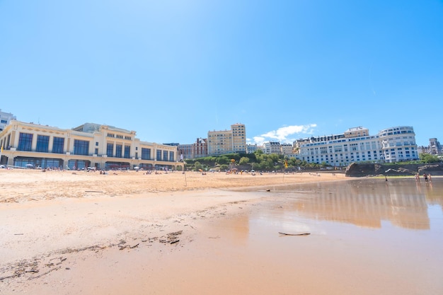 First spring swims on the beach at Biarritz Lapurdi France