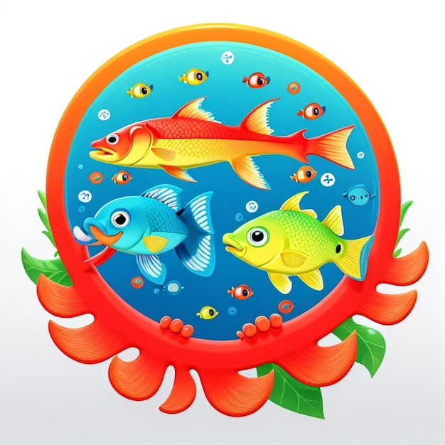 Fish 2D Flat Illustration TShirt Design Gewoon blijven zwemmen