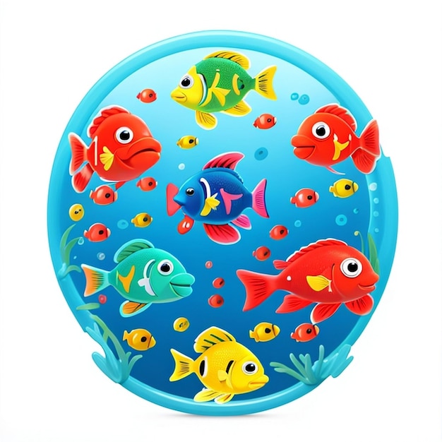 Fish 2D Flat Illustration TShirt Design Gewoon blijven zwemmen