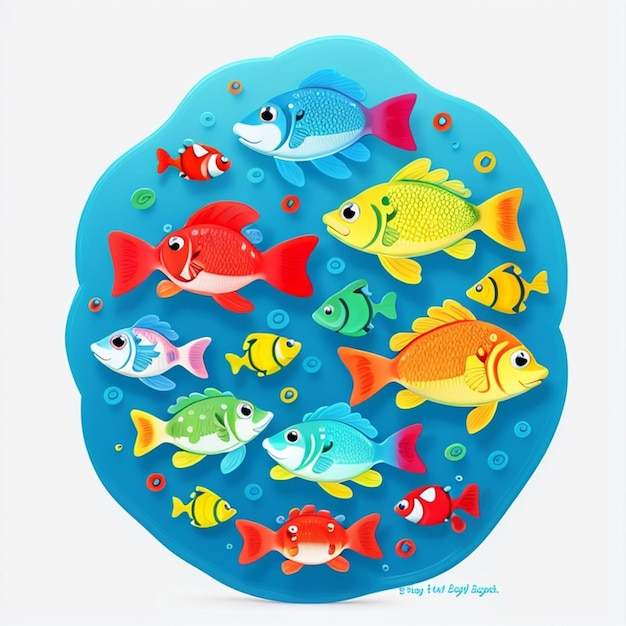 Fish 2D Flat Illustration TShirt Design Just Keep Swimming