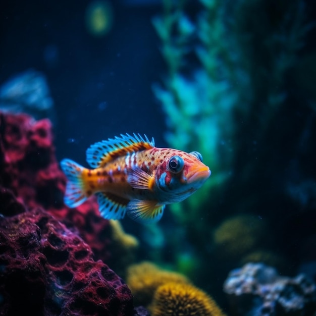 a fish in aquarium