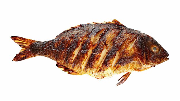 fish barbecue fresh isolated image on white background