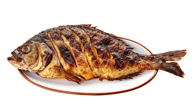 Photo fish barbecue fresh isolated image on white background