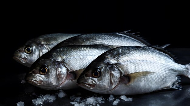 Fish on a black background