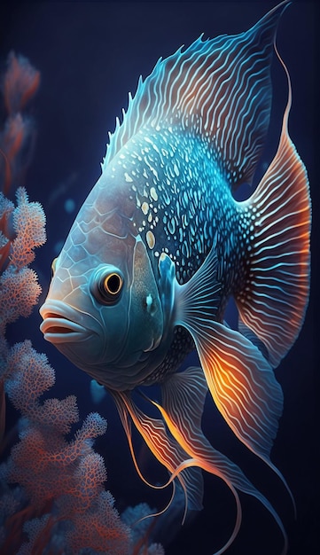 Fish on a blue background.