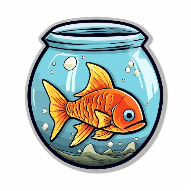 Photo a fish bowl with a goldfish in it