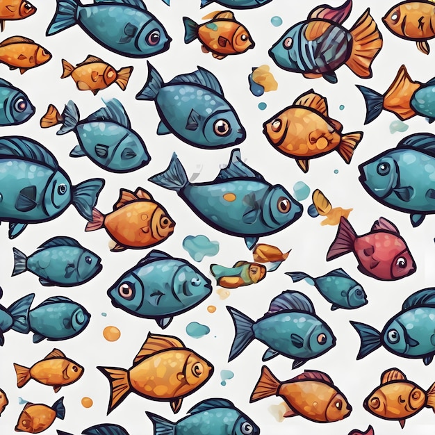 Photo fish cartoon icon background very cool