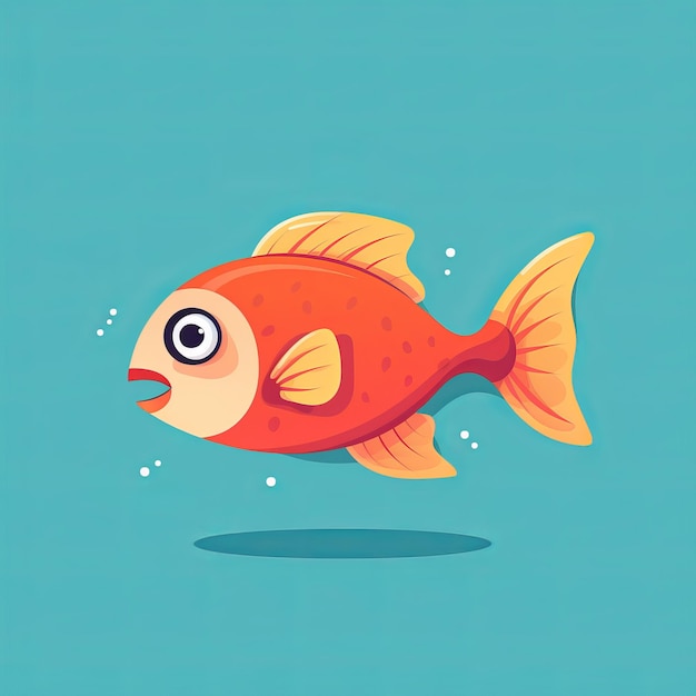 Photo fish cartoon vector in super simple style