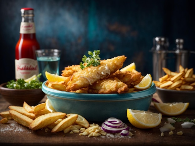 Fish and chips classic dish enjoyed for centuries is a symphony of flavors and textures that is su