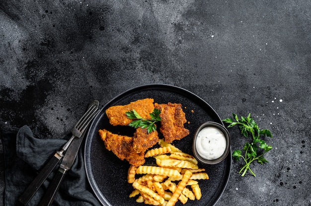 Fish and chips, traditional English food.