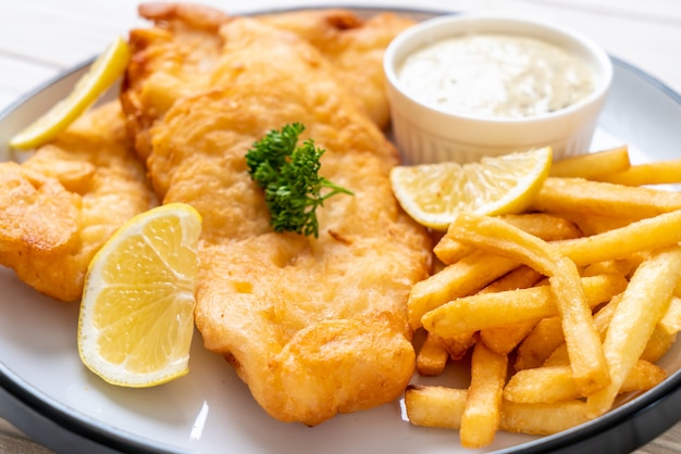 fish and chips with french fries