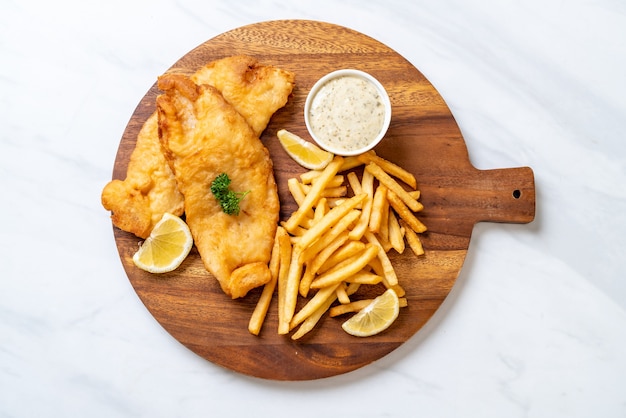 fish and chips with french fries