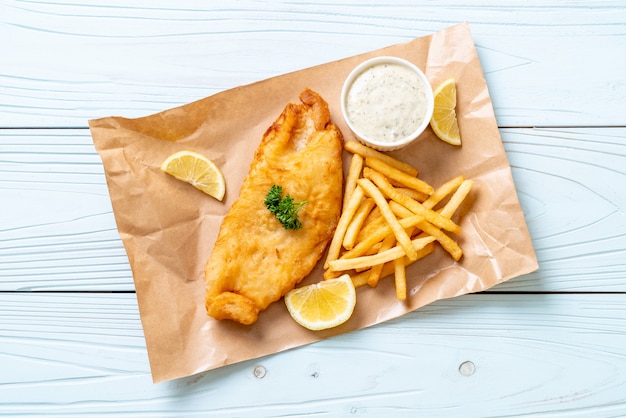 fish and chips with french fries