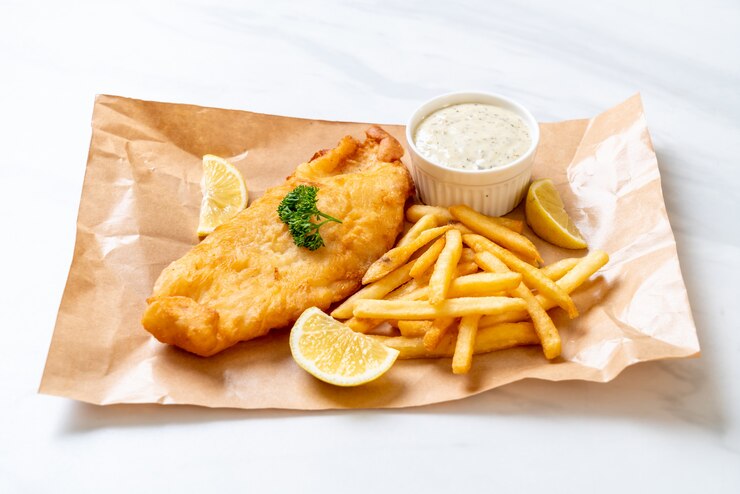 fish and chips with french fries