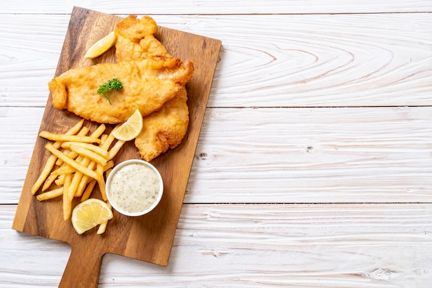 Fish and chips with french fries