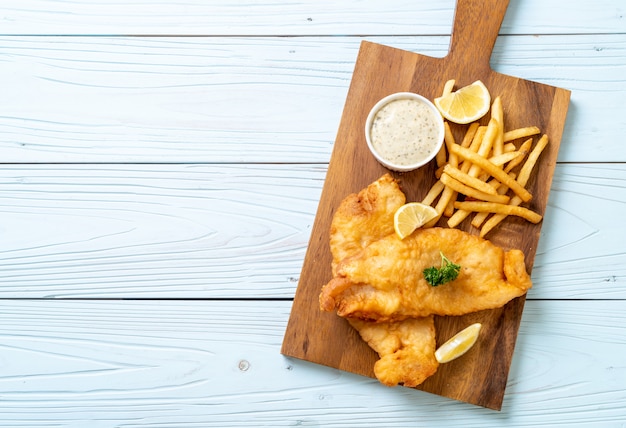 fish and chips with french fries