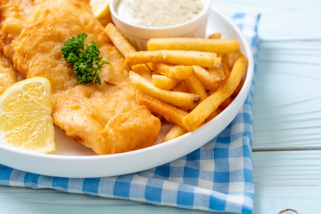 fish and chips with french fries