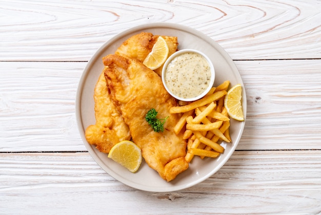 fish and chips with french fries