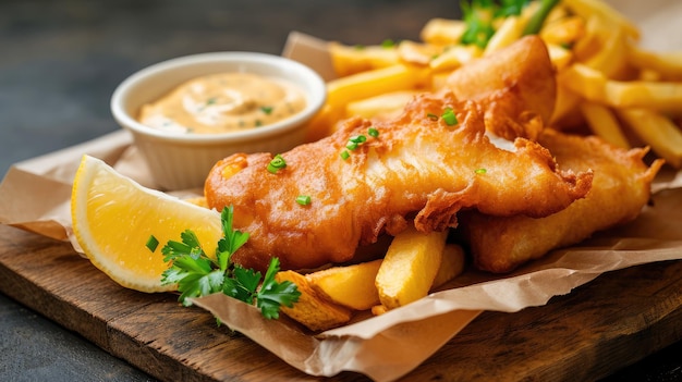 fish and chips with french fries