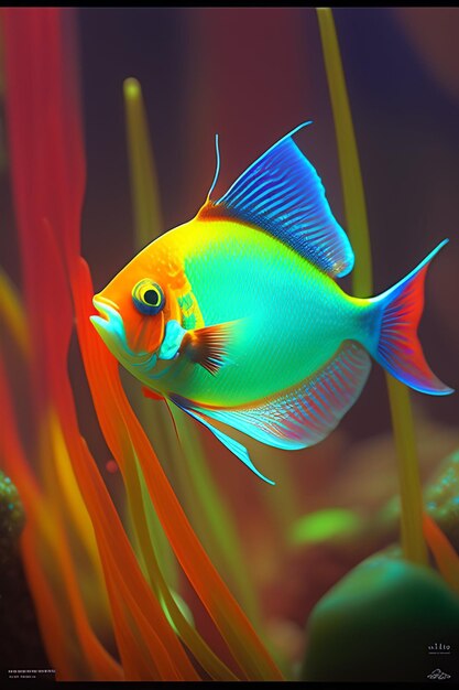 Photo fish colorful fish