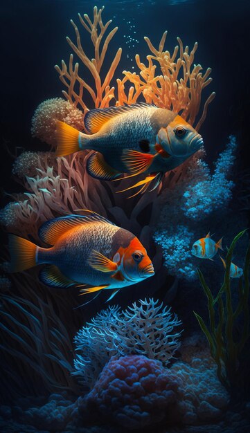 A fish in a coral reef