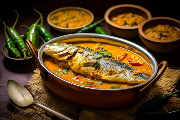 Photo fish curry with a zest of life