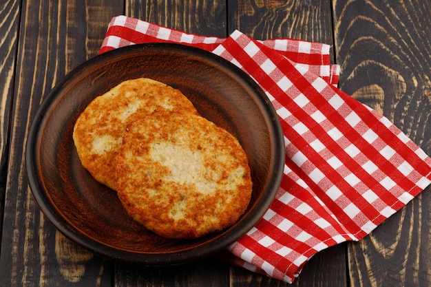 Fish cutlets on a plate