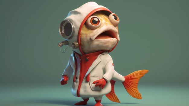 Photo fish dressed as nurse dynamicgenerative ai