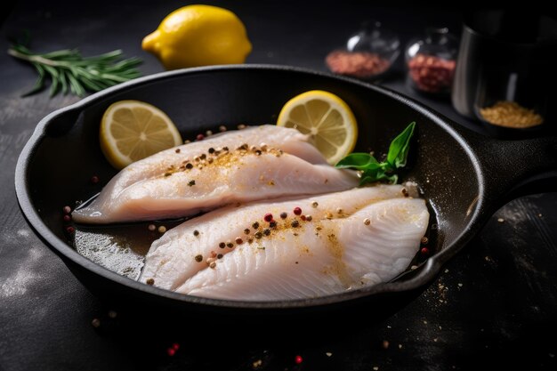 Fish fillet lemon food Generate Ai
