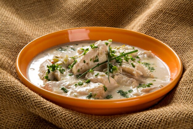 Photo fish fillet with chestnut sauce