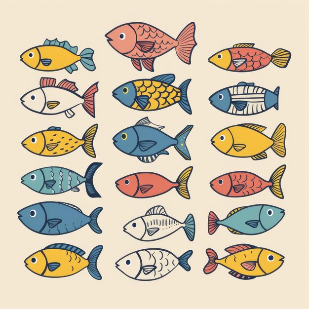 Photo fish flat icon mackerel shape minimal fishing symbol tuna silhouette salmon sign color fish