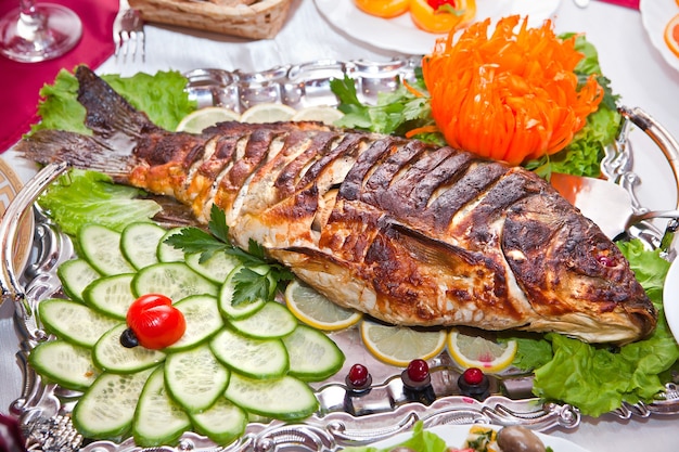 朝食に揚げた魚