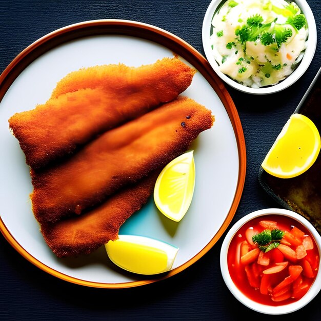 Photo fish fry on a plate