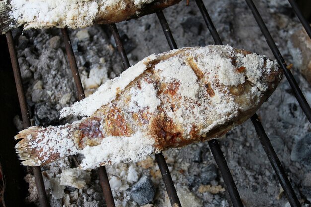 ストーブで焼き魚