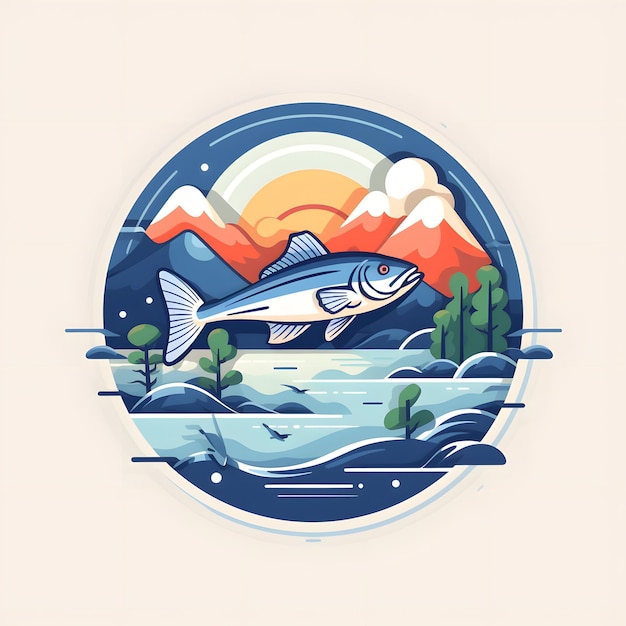 사진 물고기 아이콘 또는 로고