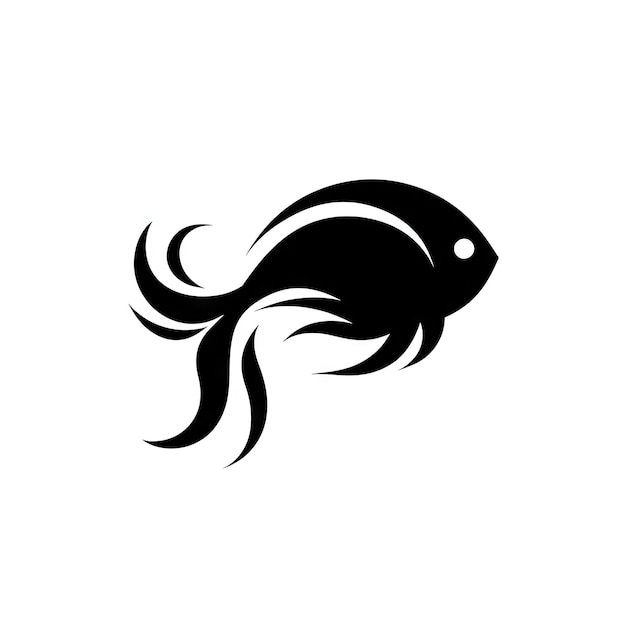 Fish Icon Sea Animal Symbol Tuna Sign Minimal Aquarium Fish Silhouette Generative AI Illustration