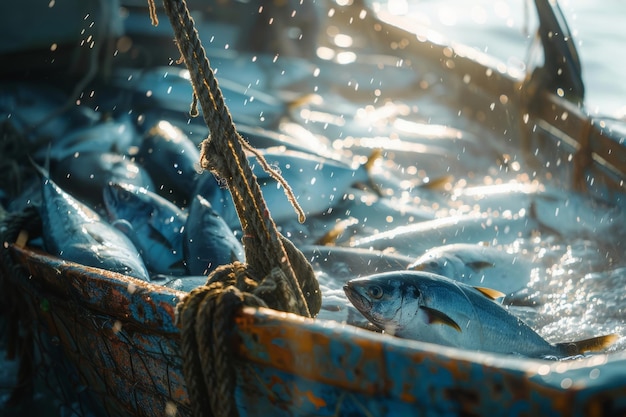 漁業のコンセプト 市場やレストランの海産物