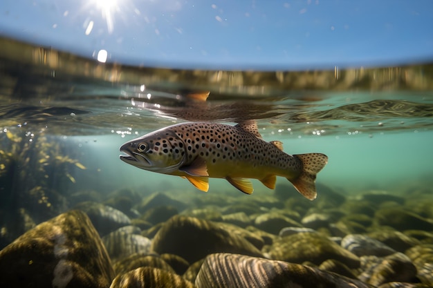 Fish jump out of the water