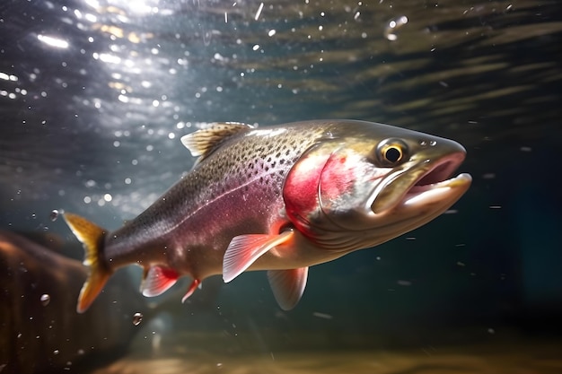 Fish jump out of the water