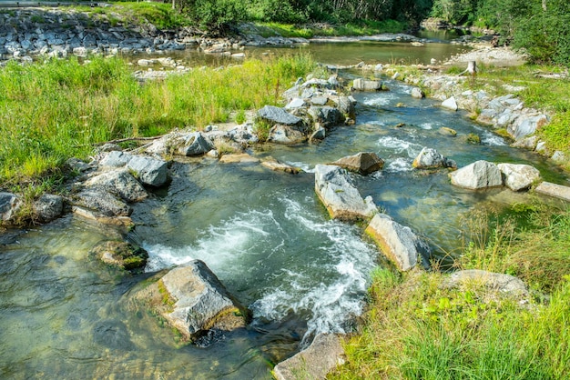 Fish ladder for migration at river ammer in bavaria germany