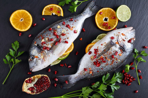 Fish marinated with lemon and spices