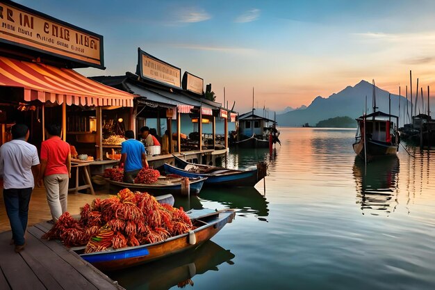 A fish market with a sign that says