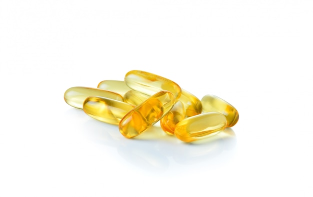 Photo fish oil capsule isolated